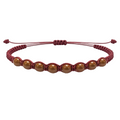 Pulsera Hilo encerado con Jaspe Rojo - Cuentas de Piedras Naturales cotigo