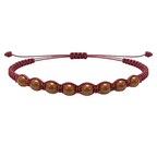 Pulsera Hilo encerado con Jaspe Rojo - Cuentas de Piedras Naturales cotigo