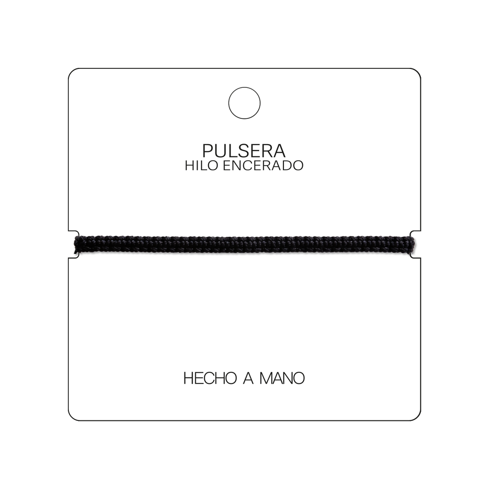 Pulsera Negra "Esencia" - Hilo Trenzado Minimalista Ajustable cotigo