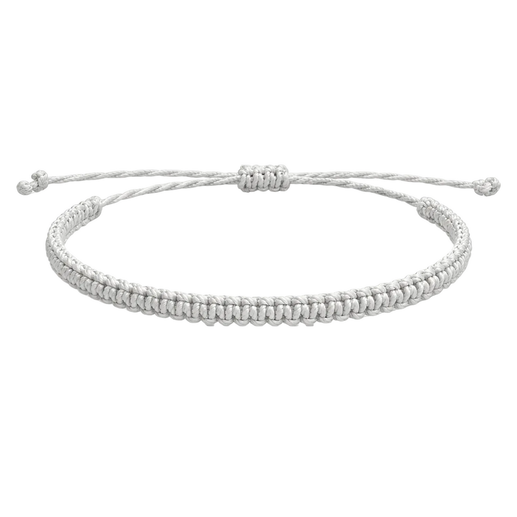 Pulsera Blanca "Esencia" - Hilo Trenzado Minimalista Ajustable cotigo