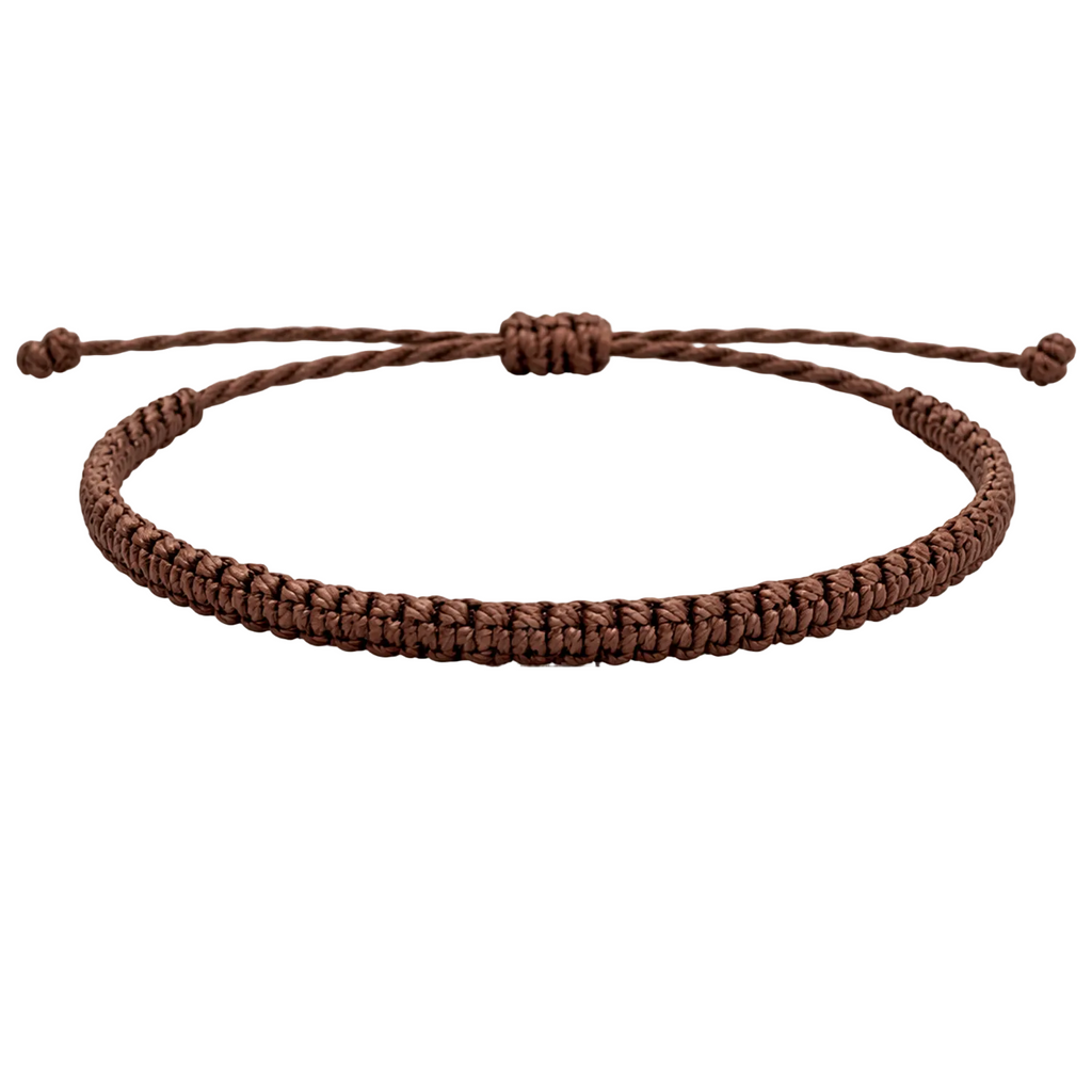 Pulsera Marrón Oscuro "Esencia" - Hilo Trenzado Minimalista Ajustable cotigo