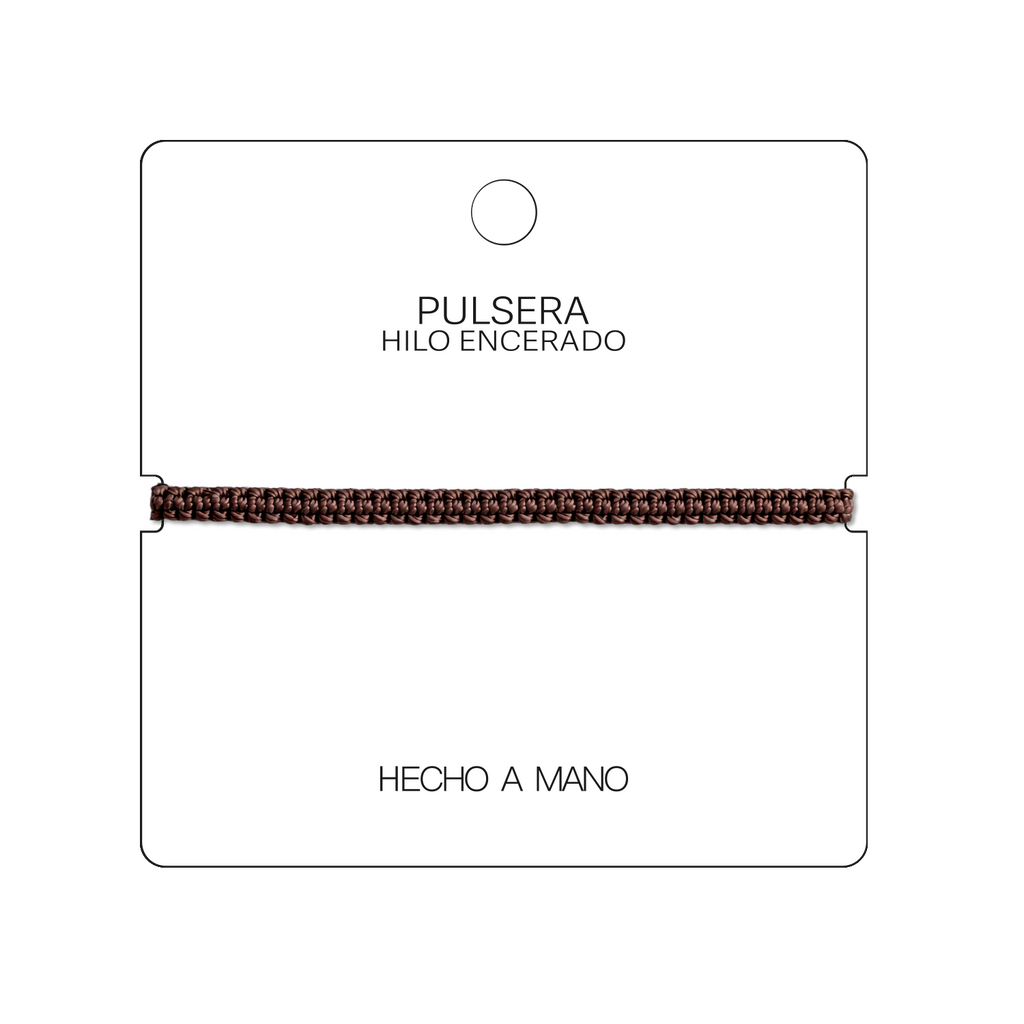 Pulsera Marrón Oscuro "Esencia" - Hilo Trenzado Minimalista Ajustable cotigo
