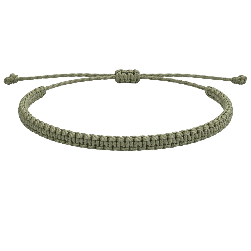 Pulsera Verde "Esencia" - Hilo Trenzado Minimalista Ajustable cotigo