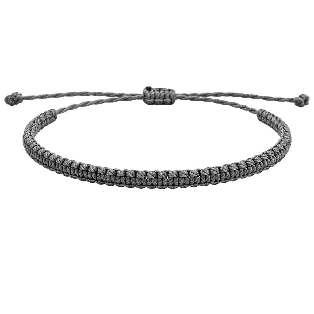Pulsera Gris Antracita "Esencia" - Hilo Trenzado Minimalista Ajustable cotigo