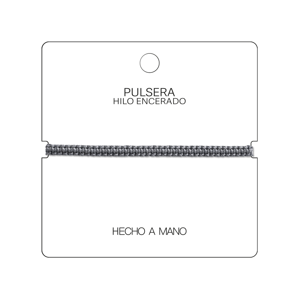 Pulsera Gris Antracita "Esencia" - Hilo Trenzado Minimalista Ajustable cotigo