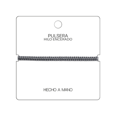Pulsera Gris Antracita "Esencia" - Hilo Trenzado Minimalista Ajustable