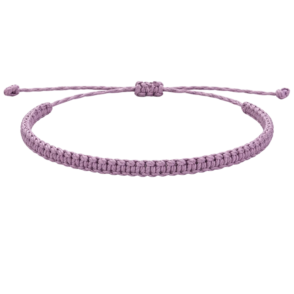Pulsera Morado "Esencia" - Hilo Trenzado Minimalista Ajustable cotigo