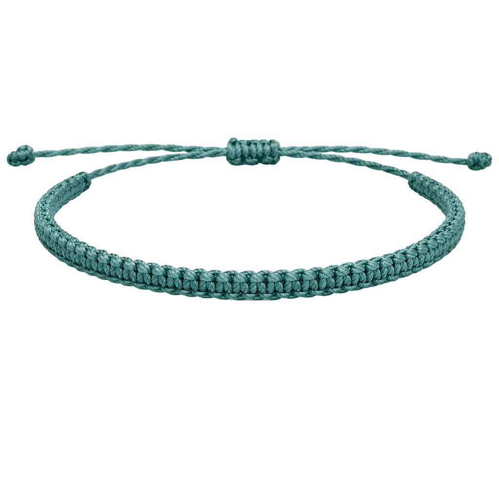 Pulsera Verde Bosque "Esencia" - Hilo Trenzado Minimalista Ajustable cotigo