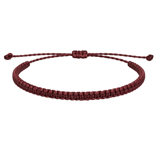 Pulsera Granate "Esencia" - Hilo Trenzado Minimalista Ajustable
