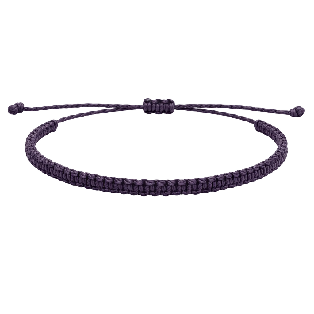 Pulsera Violeta "Esencia" - Hilo Trenzado Minimalista Ajustable cotigo