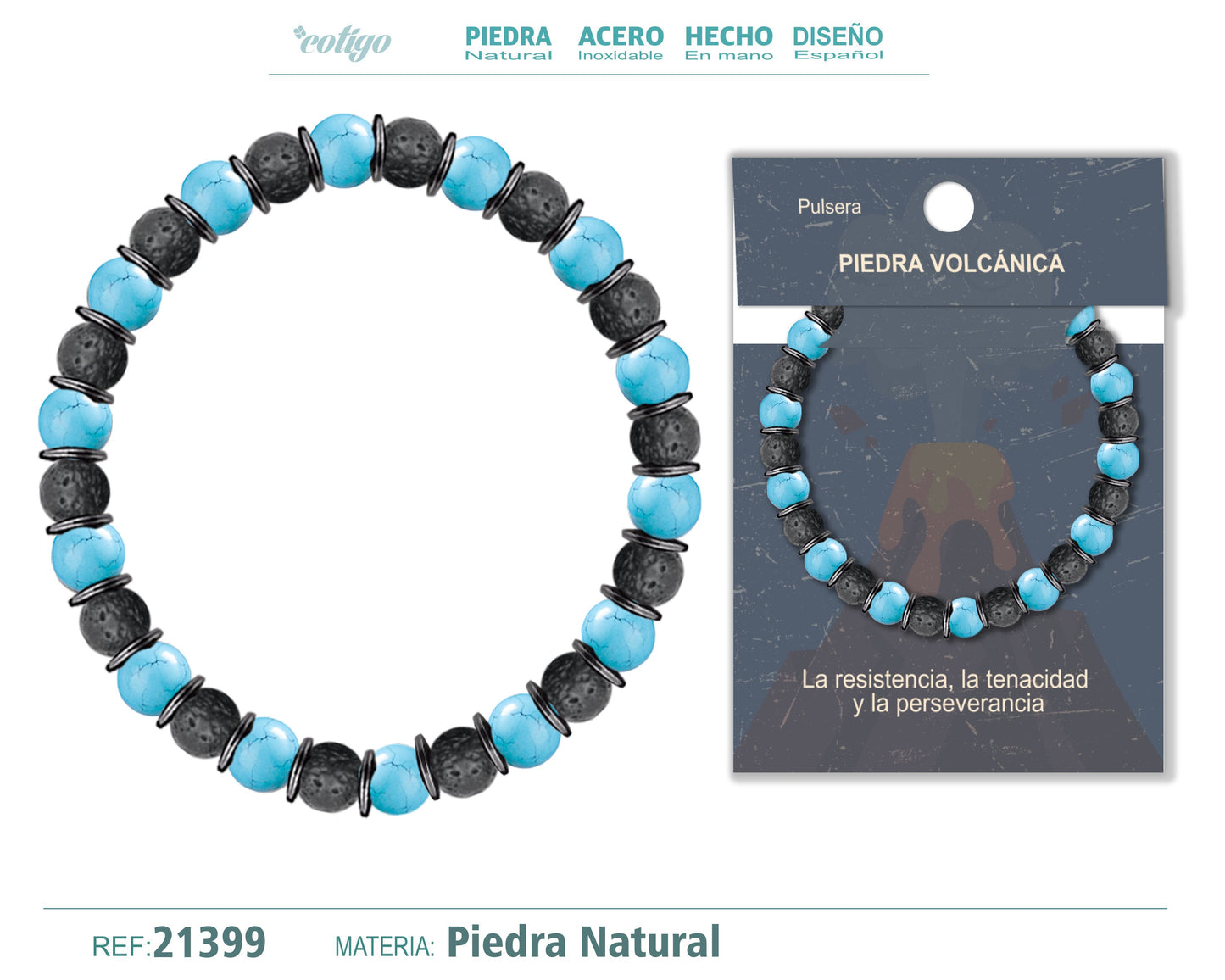 Pulsera Piedra Volcánica