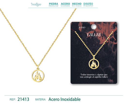 Colgante con Fuergo Acero Dorado