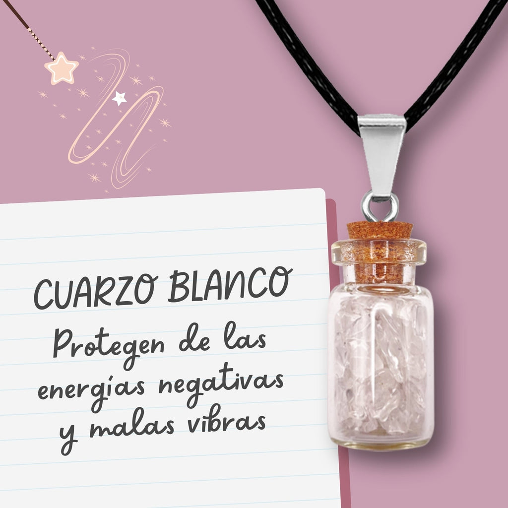 Colgante Bote de Deseo con Cuarzo Blanco - vista 2