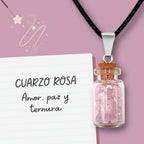 Colgante Bote de Deseo con Cuarzo Rosa - vista 2