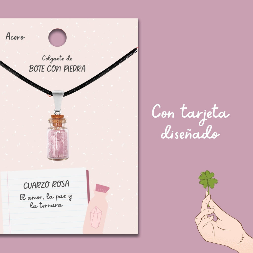 Colgante Bote de Deseo con Cuarzo Rosa - vista 3