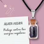 Colgante Bote de Deseo con Ágata Negra - vista 2