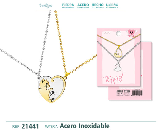Collar Acero para Pareja