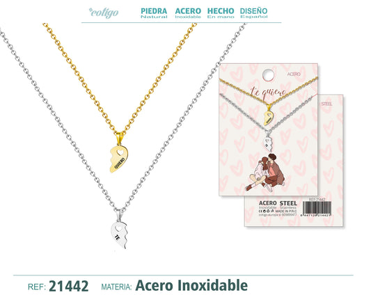 Collar Acero para Pareja