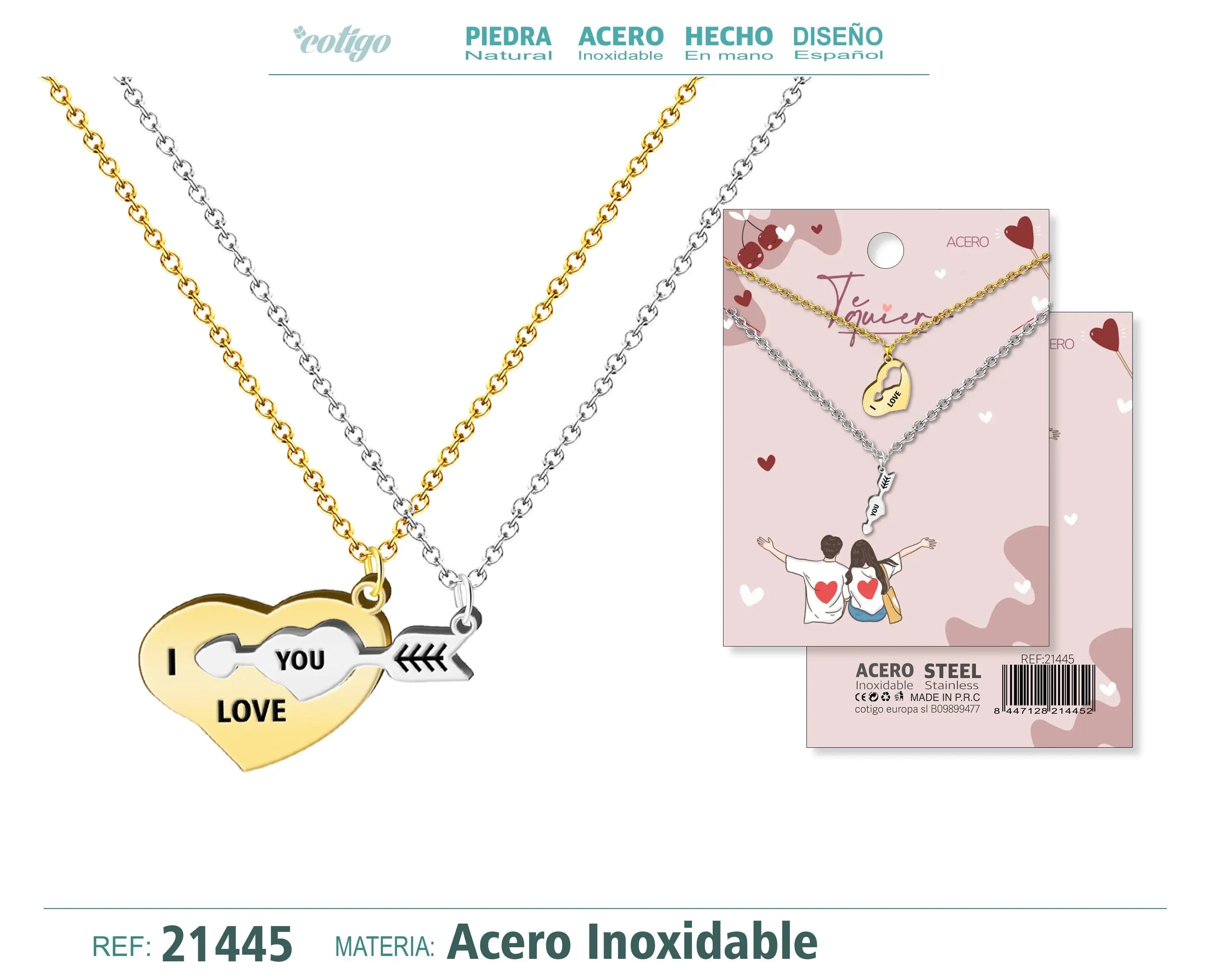 Collar Acero para Pareja - cotigo