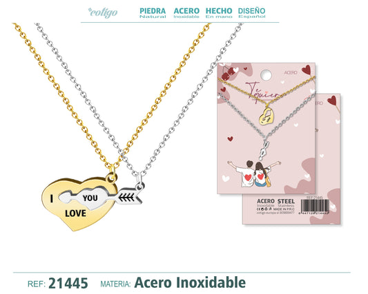Collar Acero para Pareja
