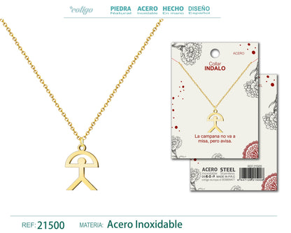 Colgante Indalo Acero Dorado