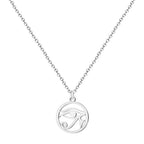 Colgante con Ojo de Horus en acero inoxidable plateado con diseño simbólico