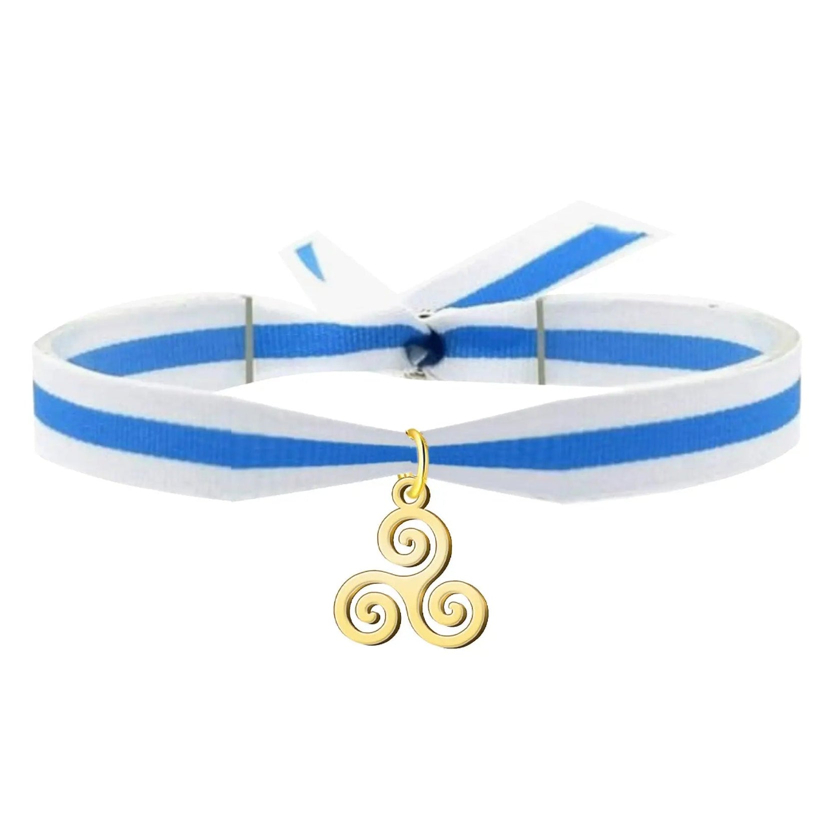 Pulsera Bandera Galicia con colgante Trisquel Acero Dorado - cotigo