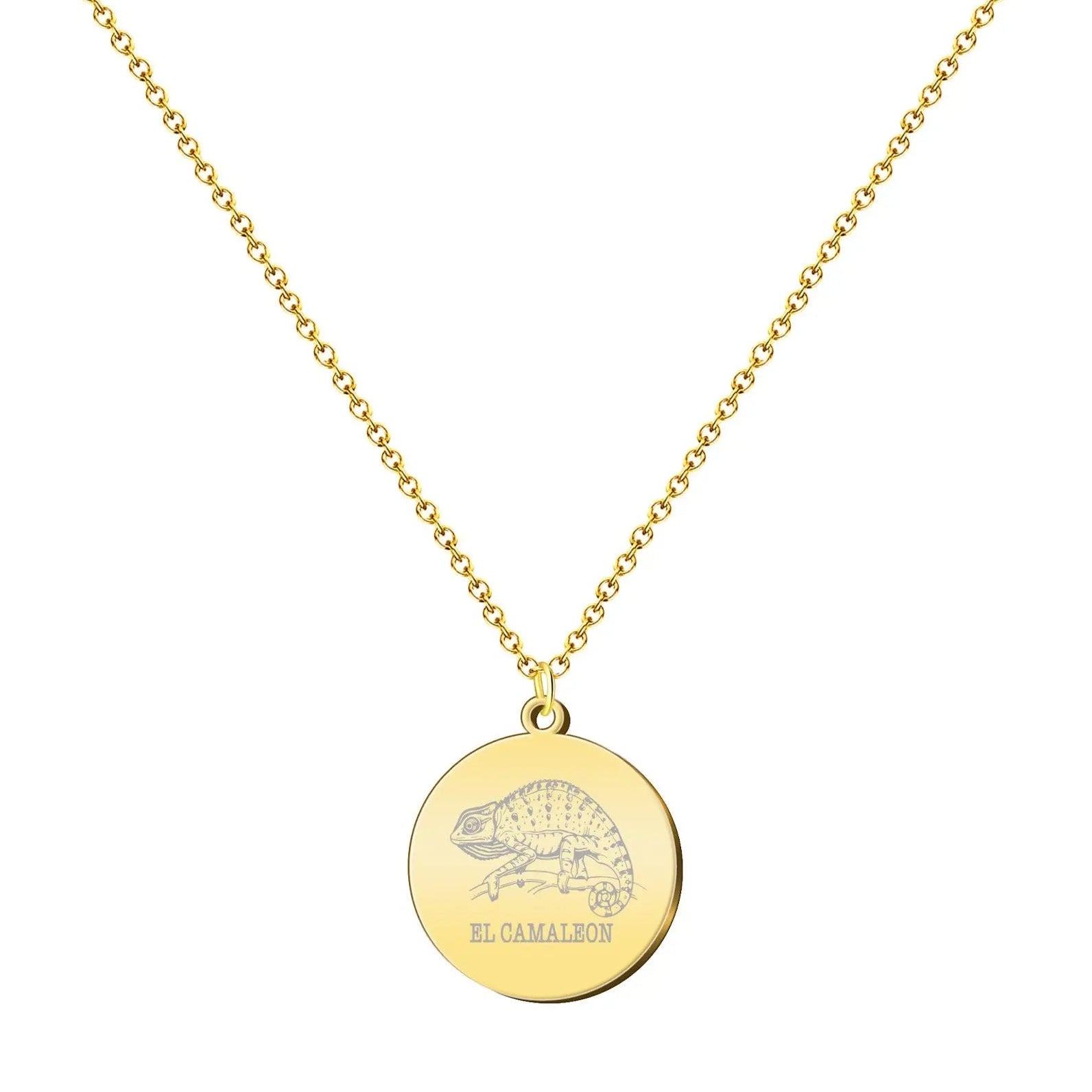 Colgante camaleon Acero Dorado - cotigo