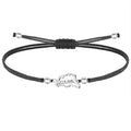 Pulsera Hilo encerado con Mapa de malaga Acero Plateado - cotigo