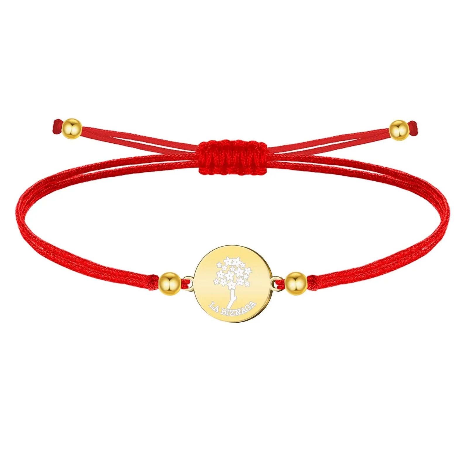 Pulsera Hilo Rojo con Biznaga de Málaga en Acero