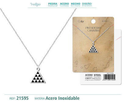 Colgante Pintadera Canarias Acero Plateado
