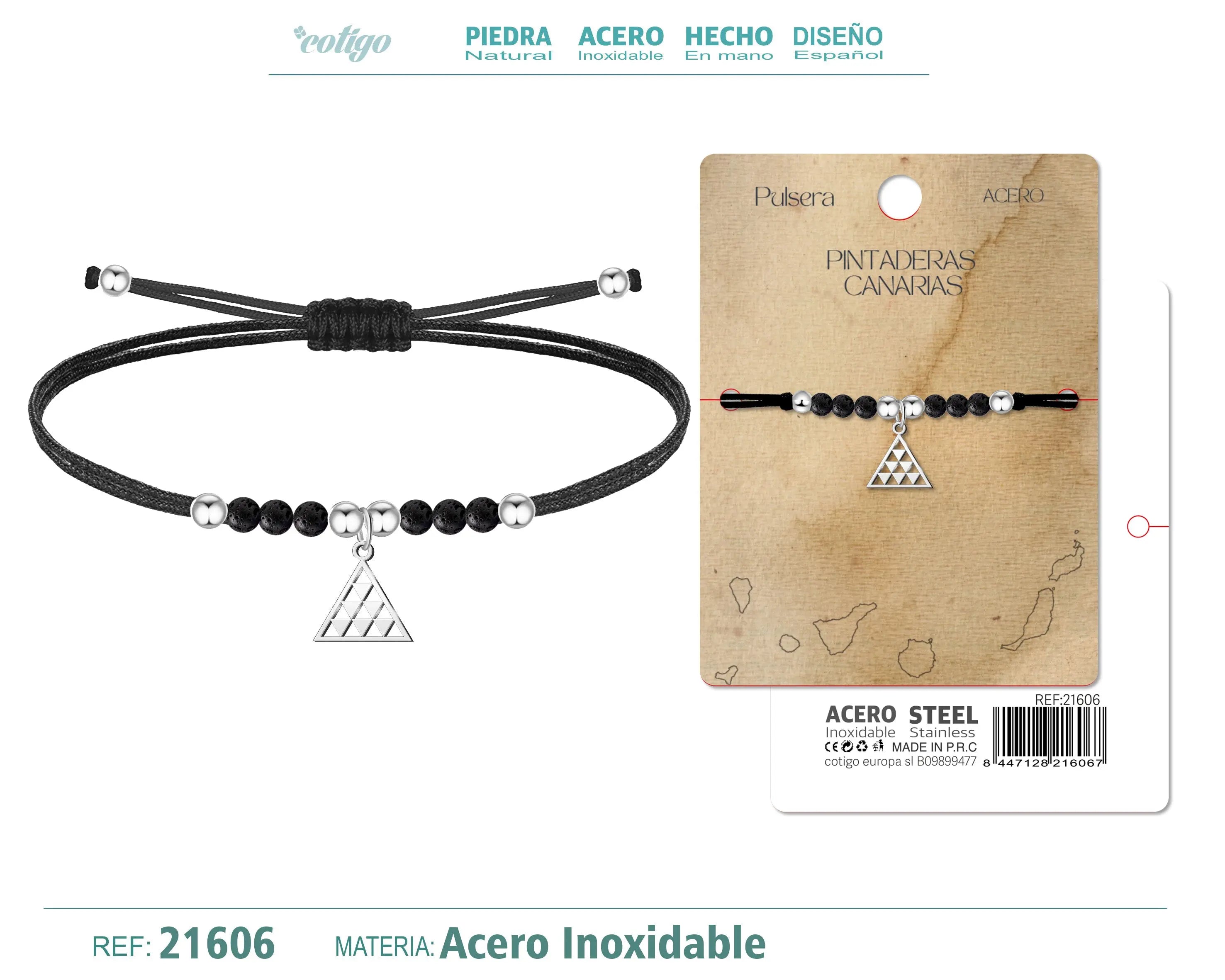 Pulsera Hilo Encerado pintadera Canaria Triangular - cotigo