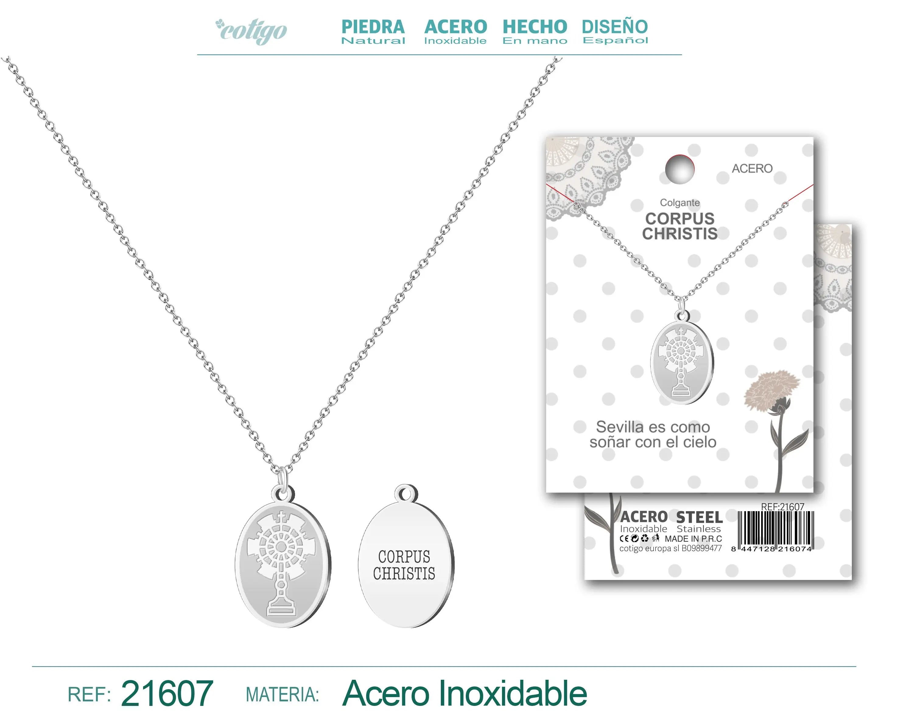 Colgante Corpus christis Acero Plateado - cotigo