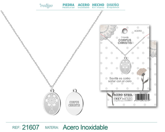 Colgante Corpus christis Acero Plateado