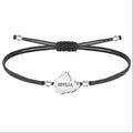 Pulsera de Hilo Encerado con Mapa de Sevilla en Acero Inoxidable – vista principal