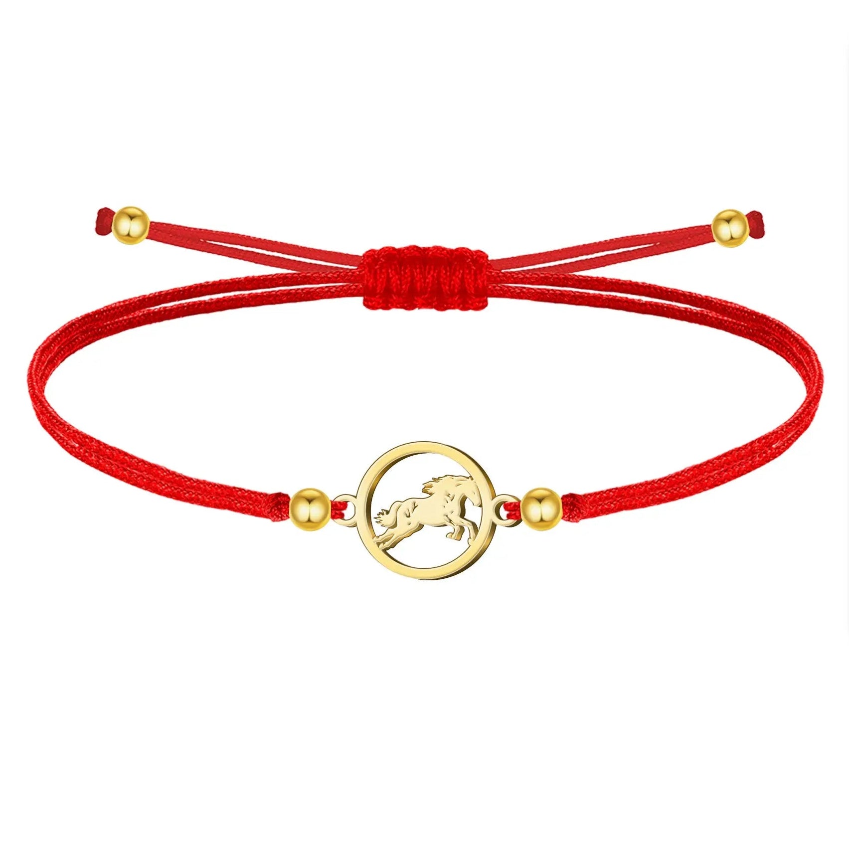 Pulsera Hilo encerado con Caballo Acero Dorado - cotigo