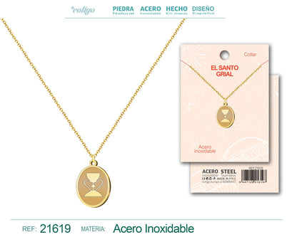 Colgante el Santo Grial Acero Dorado
