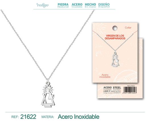 colgante Virgen de los desamparados Acero Plateado