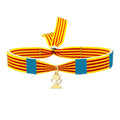 Pulsera bandera Valencia con colgante del Santo Grial en acabado dorado
