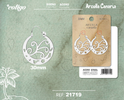 21719 Argolla Canaria 30mm Acero Plateado
