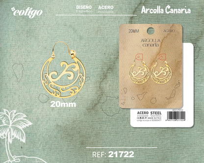 21722 Argolla Canaria 20mm Acero Dorado