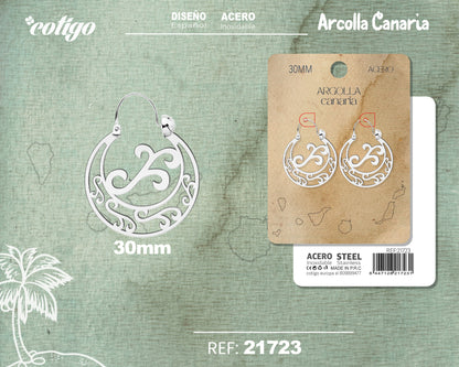 21723 Argolla Canaria 30mm Acero Plateado