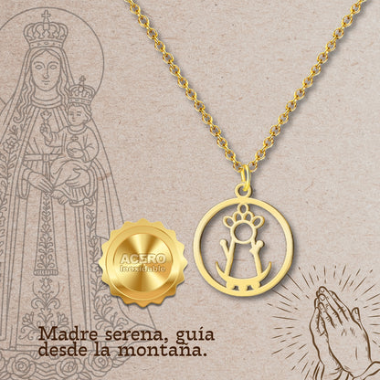 Colgante Virgen de la Fuensanta Acero Dorado