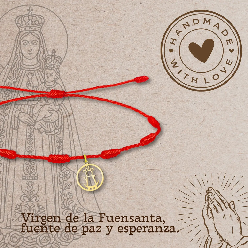 Pulsera 7 Nudos Virgen de la Fuensanta Acero Dorado - cotigo