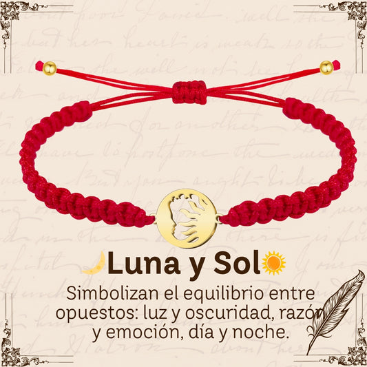 Pulsera Hilo Destino Roja Hecho a Mano 🧵 con Amuleto de Suerte y Protección 🍀 en Acero Inoxidable 💎