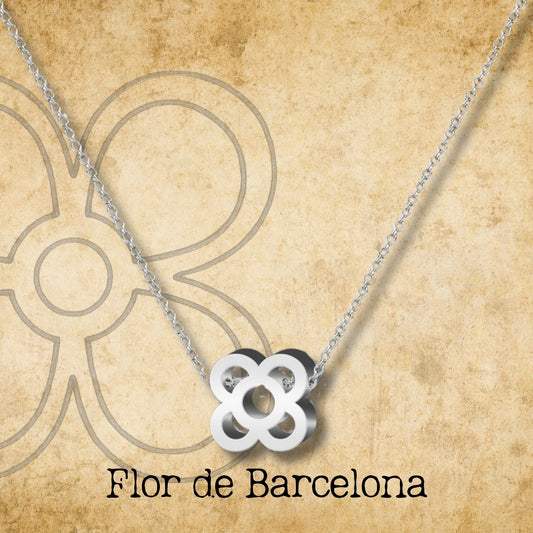 Colgante Flor de Barcelona Acero Plateado