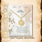 Medalla Cruz de Caravaca en Acero Inoxidable Dorado - cotigo