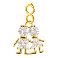 CHARM de Cobre Chapado a Oro 14K con Circonita-con Cierre - cotigo