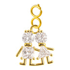 CHARM de Cobre Chapado a Oro 14K con Circonita-con Cierre - cotigo