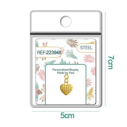 CHARM de Cobre Chapado a Oro 14K con Circonita-con Cierre